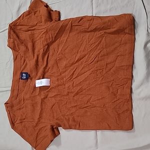 NWT rust orange cropped blouse (Gap brand)